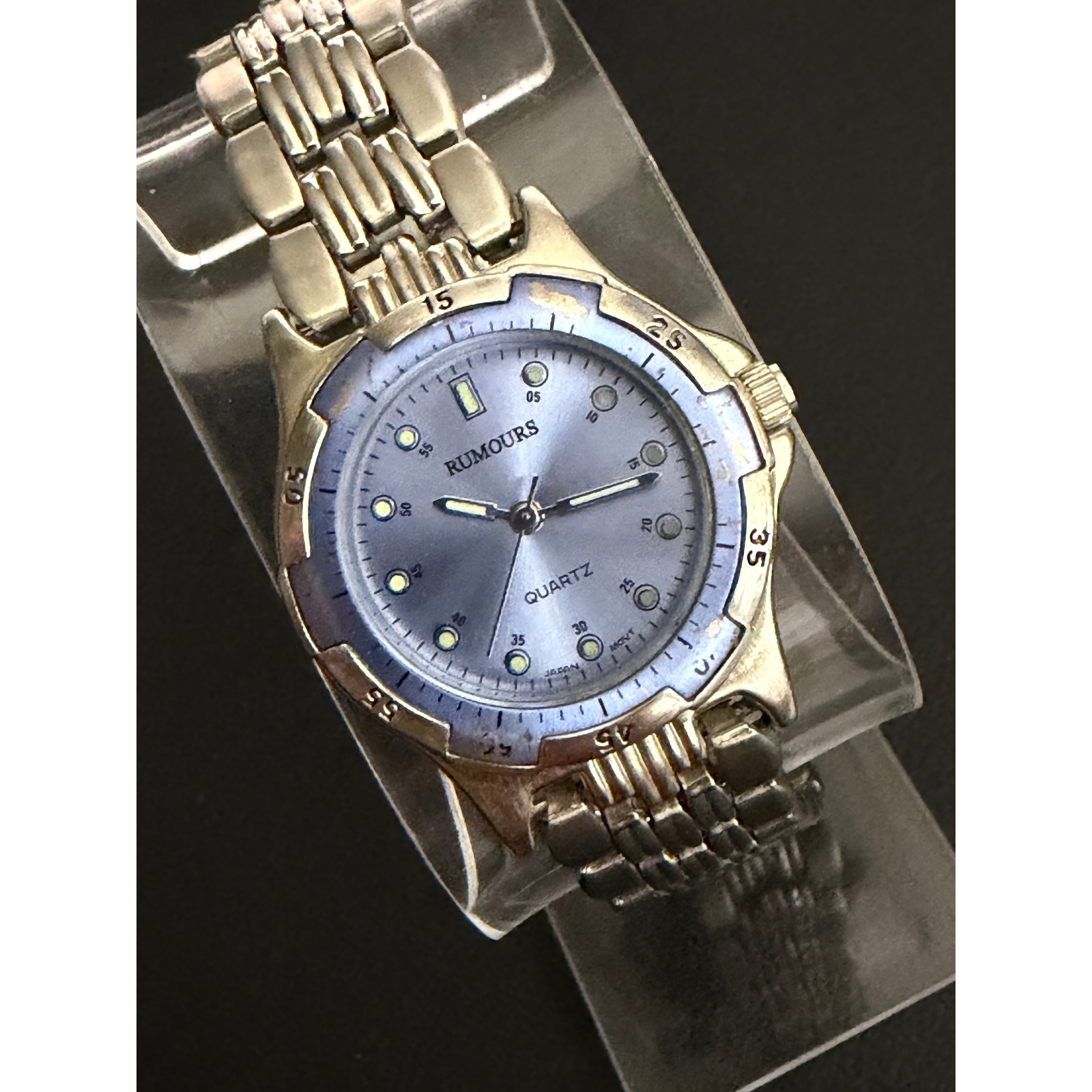 Rumours Watch Womens Blue Dial Silver Tone Stainless Steel